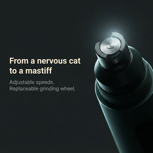Velvetclaw Pet Nail Grinder — Sealed Dust Chamber + LED